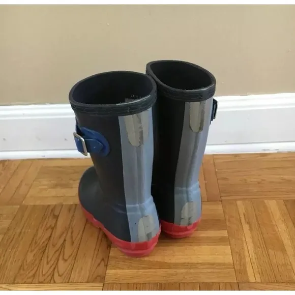 Toddler Kids Hunter Rain Boots Blue &amp; Red Size 10