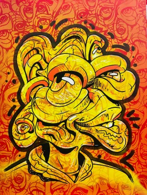 Toonky Berry x @EYEZ C👁LLAB👁RATE 18x24 Orange