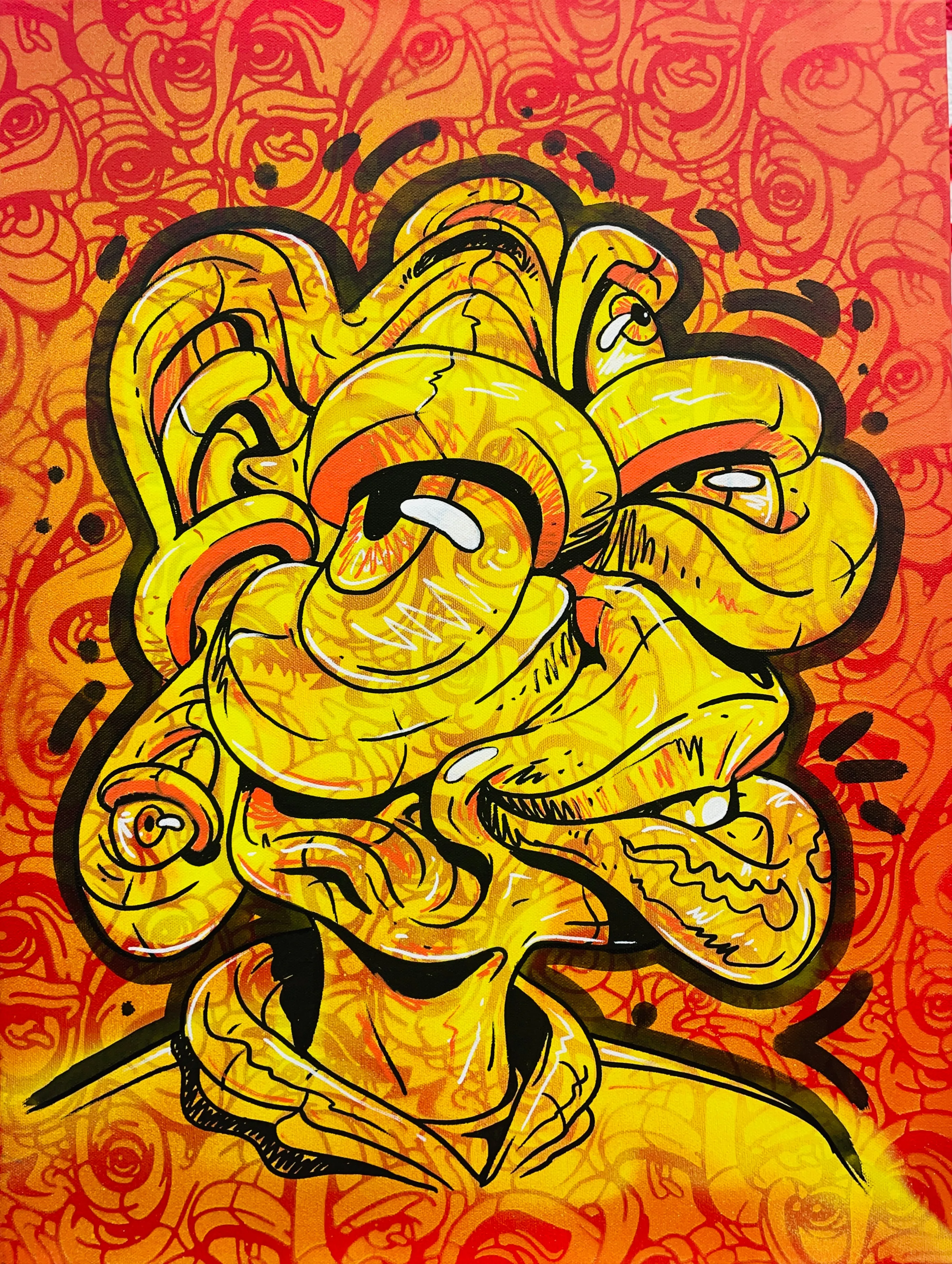 Toonky Berry x @EYEZ C👁LLAB👁RATE 18x24 Orange