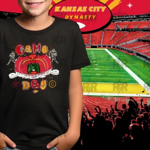 Torn Letters Game Day Stadium Black Tee