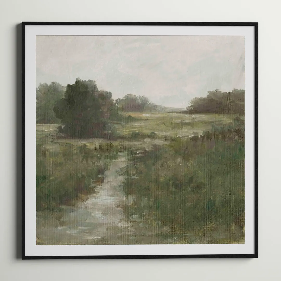 Tranquil Fen I by Ethan Harper - Picture Frame Painting Print Three Posts™ Frame Color: Pattern Silver Size: 48"H x 32"W