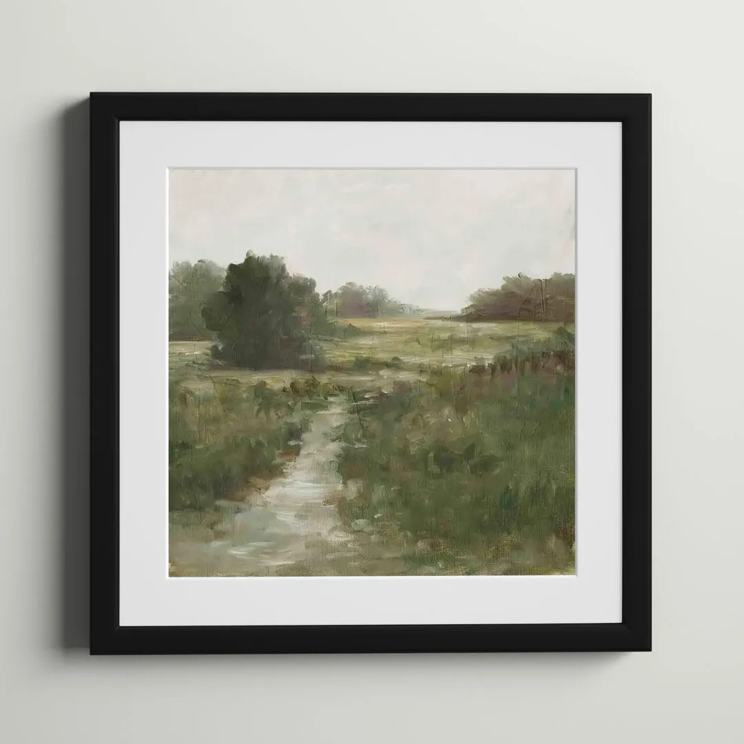 Tranquil Fen I by Ethan Harper - Picture Frame Painting Print Three Posts™ Frame Color: Pattern Silver Size: 48"H x 32"W