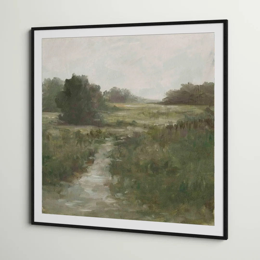 Tranquil Fen I by Ethan Harper - Picture Frame Painting Print Three Posts™ Frame Color: Pattern Silver Size: 48"H x 32"W