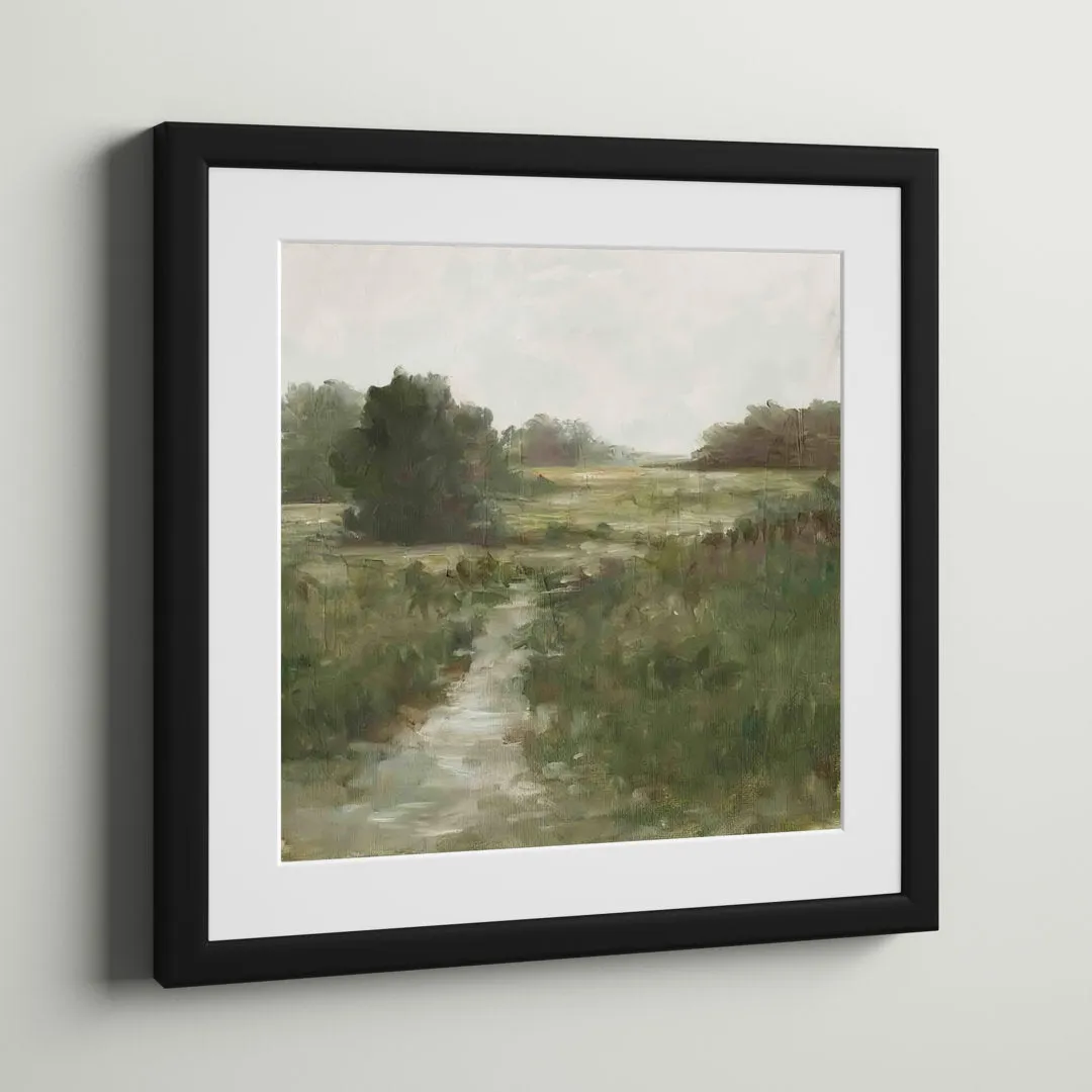 Tranquil Fen I by Ethan Harper - Picture Frame Painting Print Three Posts™ Frame Color: Pattern Silver Size: 48"H x 32"W