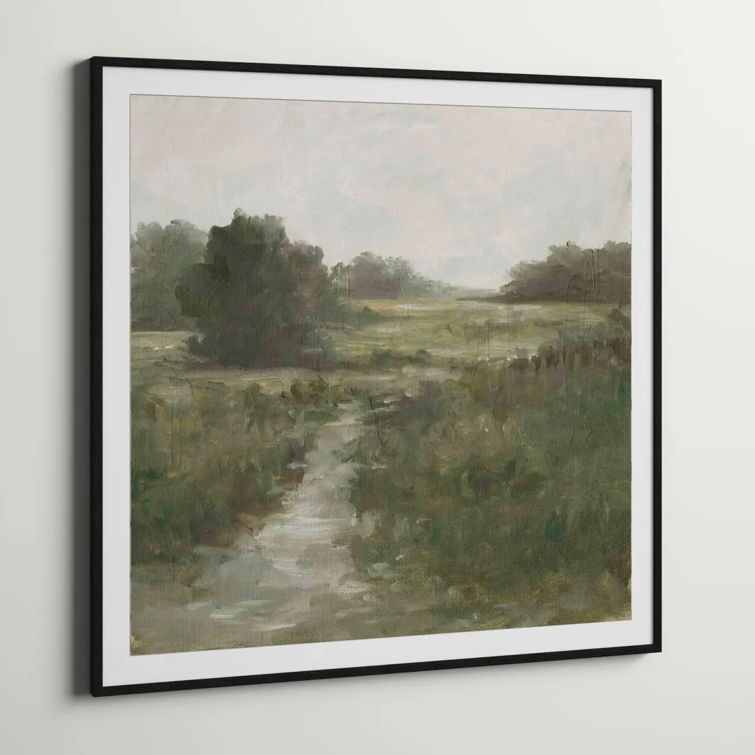 Tranquil Fen I by Ethan Harper - Picture Frame Painting Print Three Posts™ Frame Color: Pattern Silver Size: 48"H x 32"W