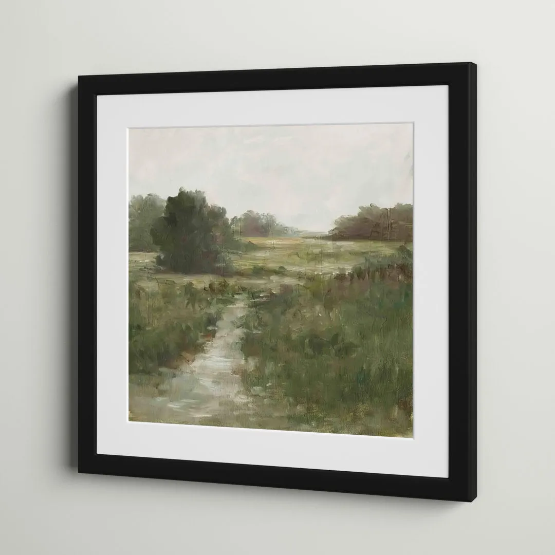 Tranquil Fen I by Ethan Harper - Picture Frame Painting Print Three Posts™ Frame Color: Pattern Silver Size: 48"H x 32"W