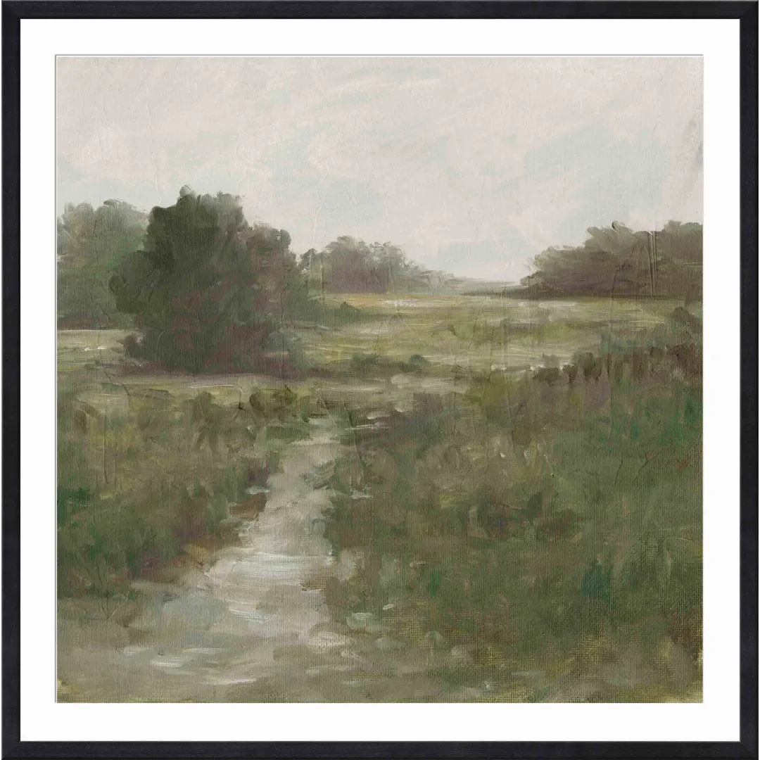 Tranquil Fen I by Ethan Harper - Picture Frame Painting Print Three Posts™ Frame Color: Pattern Silver Size: 48"H x 32"W