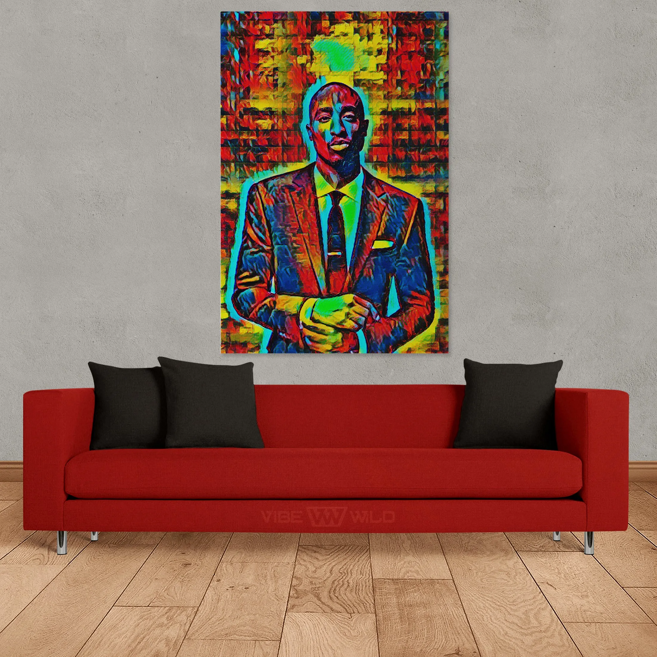 Tupac 2Pac Canvas Wall Art Abstract Colors