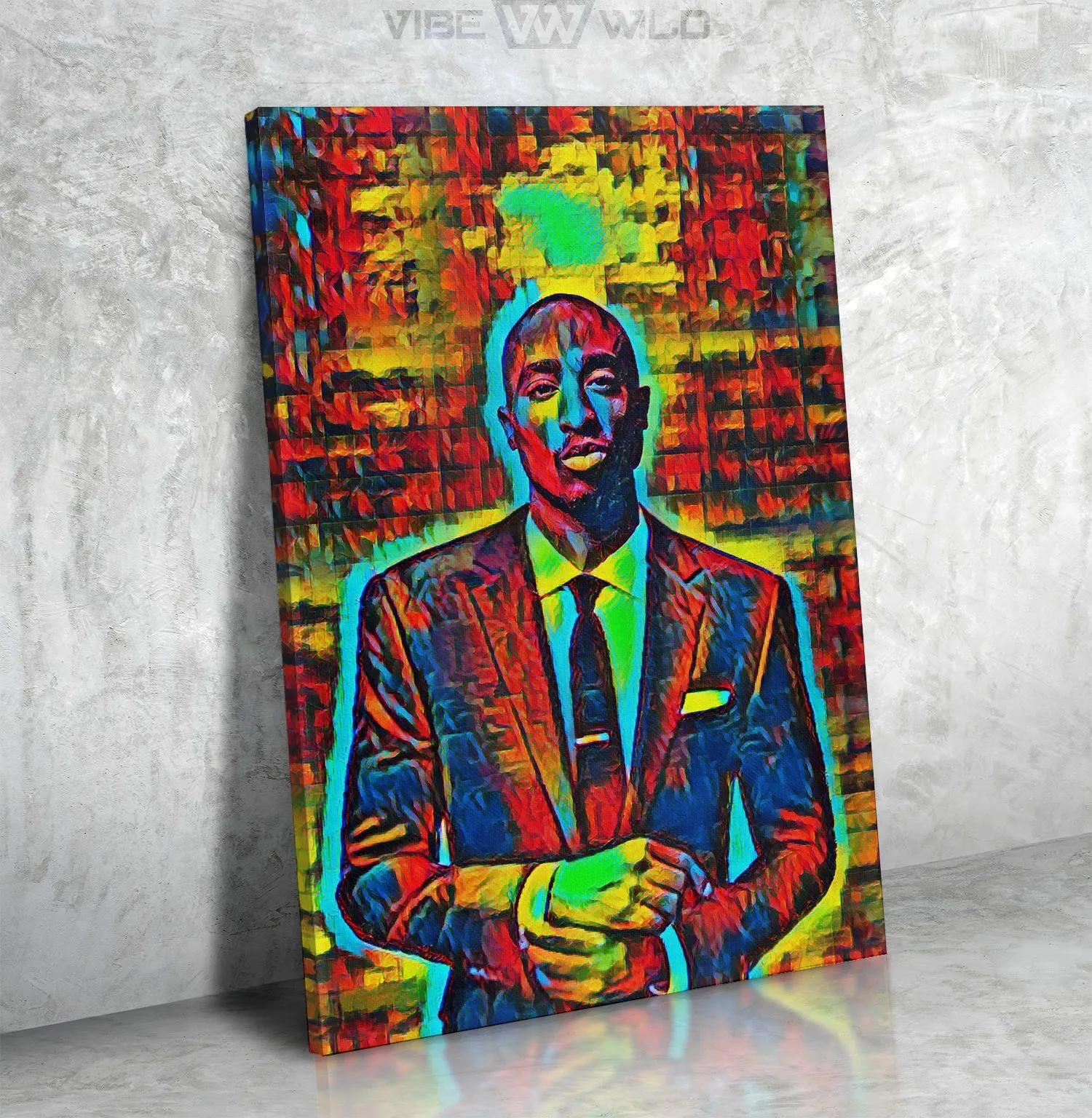 Tupac 2Pac Canvas Wall Art Abstract Colors