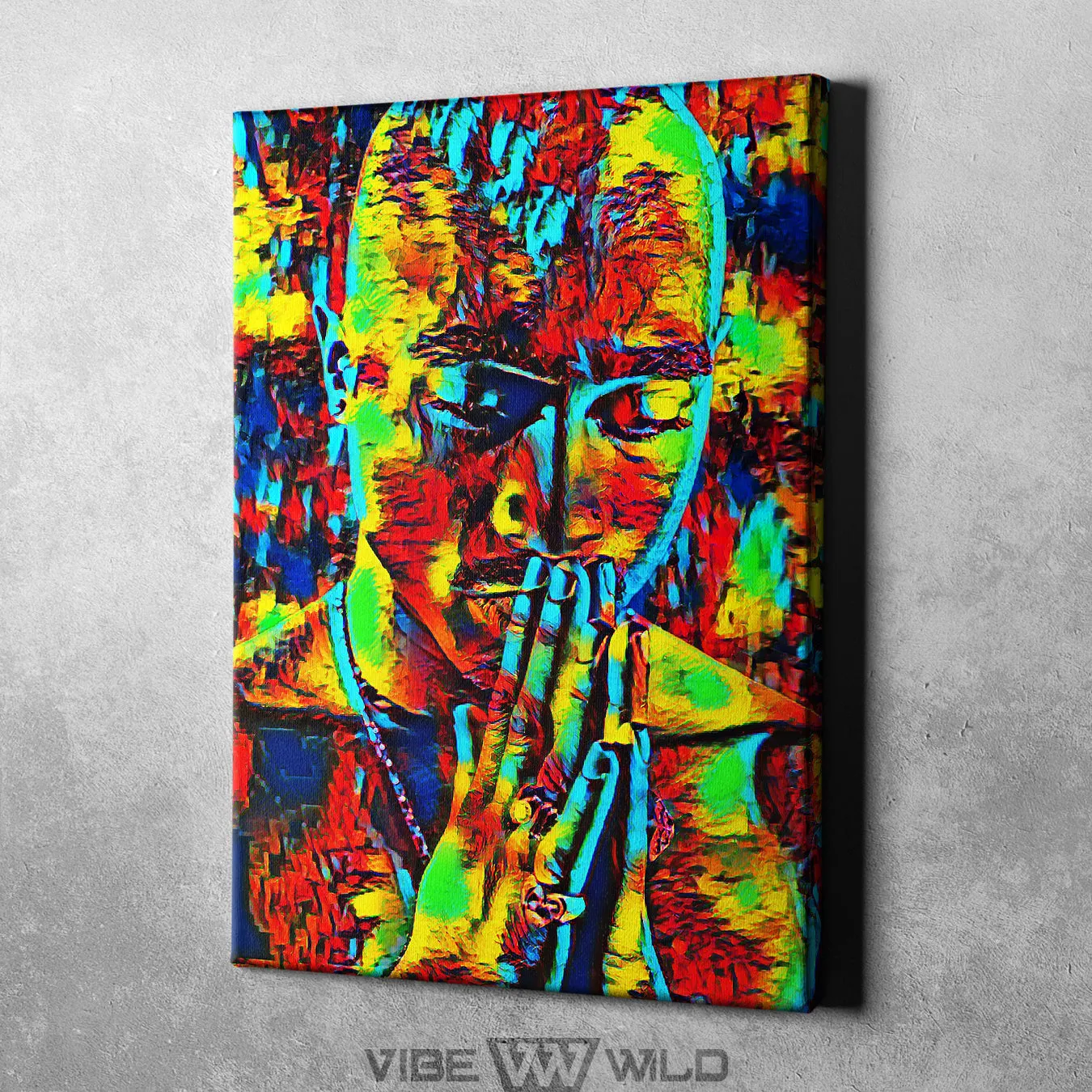 Tupac 2Pac Praying Colors Canvas Wall Art
