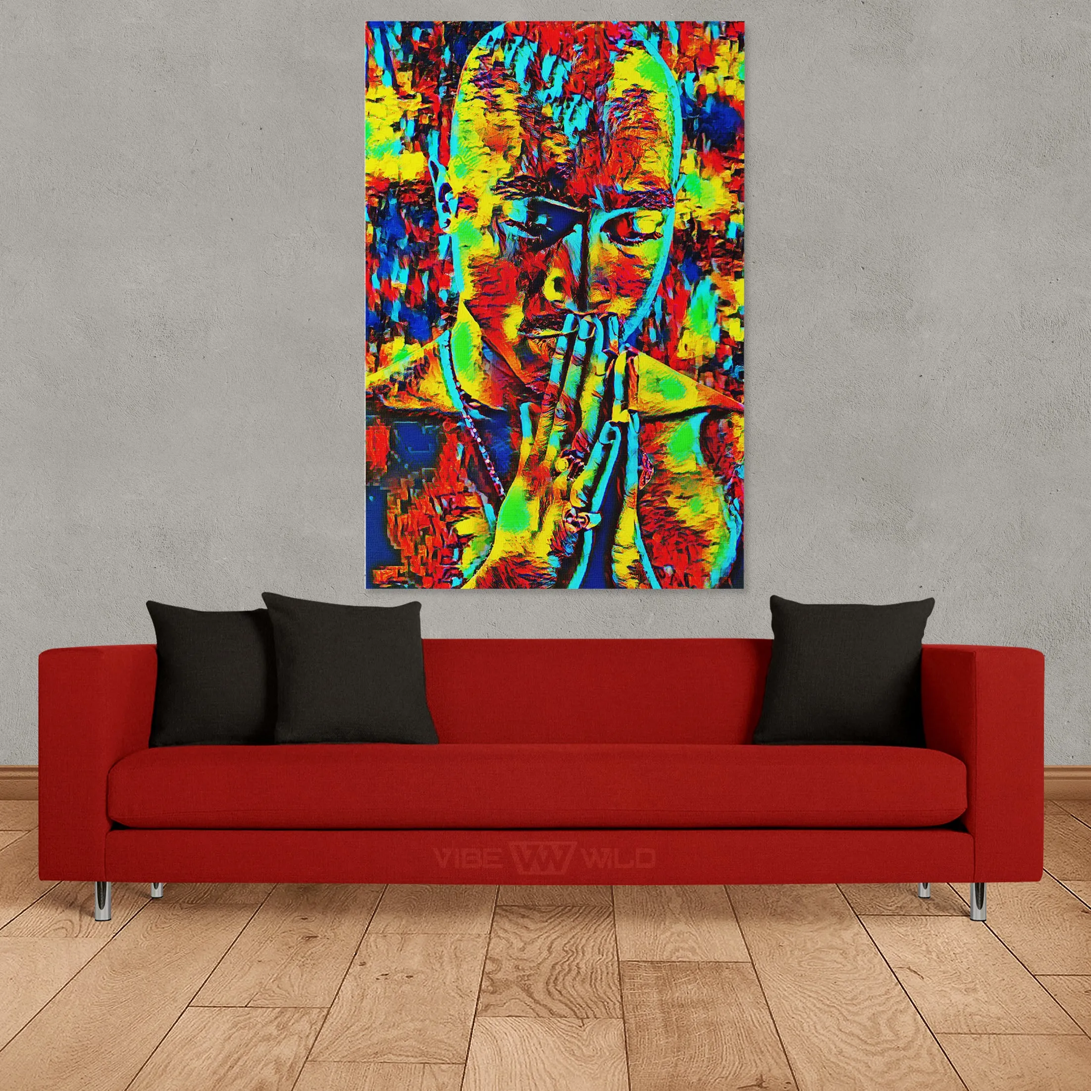 Tupac 2Pac Praying Colors Canvas Wall Art