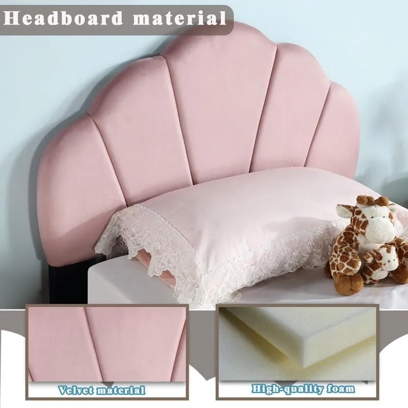 Twin Size Sheep Design Upholstered Platform Bed for Kids with