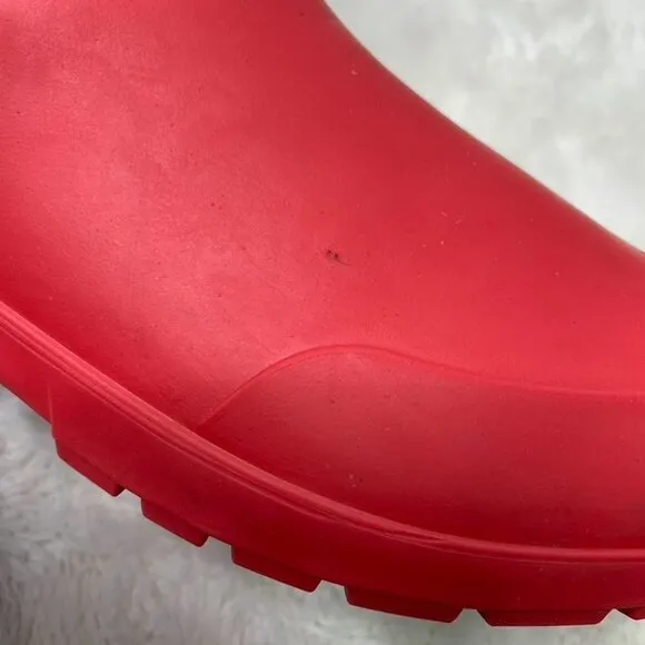 UGG Women's Chevonne Chelsea Red Waterproof Rain Booties Size 10
