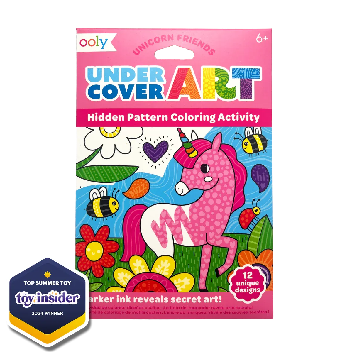 Undercover Art Hidden Pattern Coloring Activity Art Cards - Unicorn Friends
