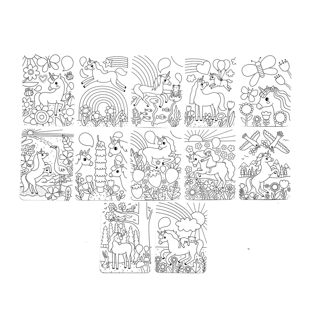 Undercover Art Hidden Pattern Coloring Activity Art Cards - Unicorn Friends