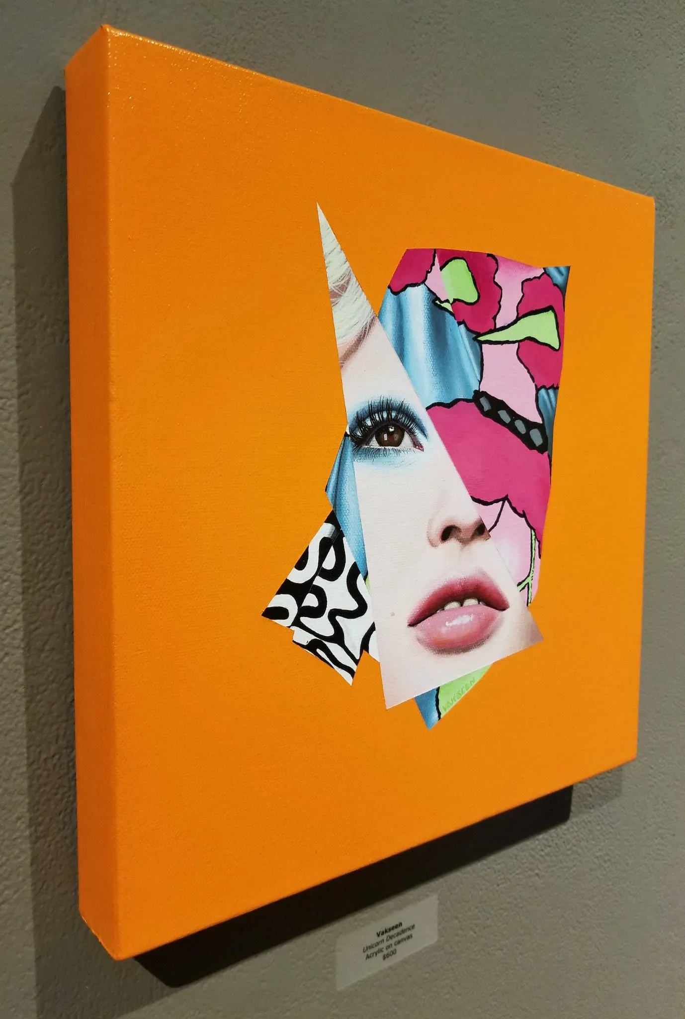 Unicorn Decadence - Abstract portrait Art - Vanity Pop - Collage Portrait - Original Acrylic Painting & Wall Decor - Vakseen Art