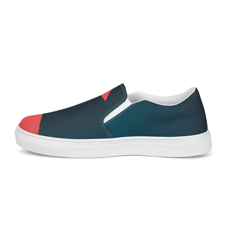 Vibrant Mens Canvas Shoes Bold Blue Pattern
