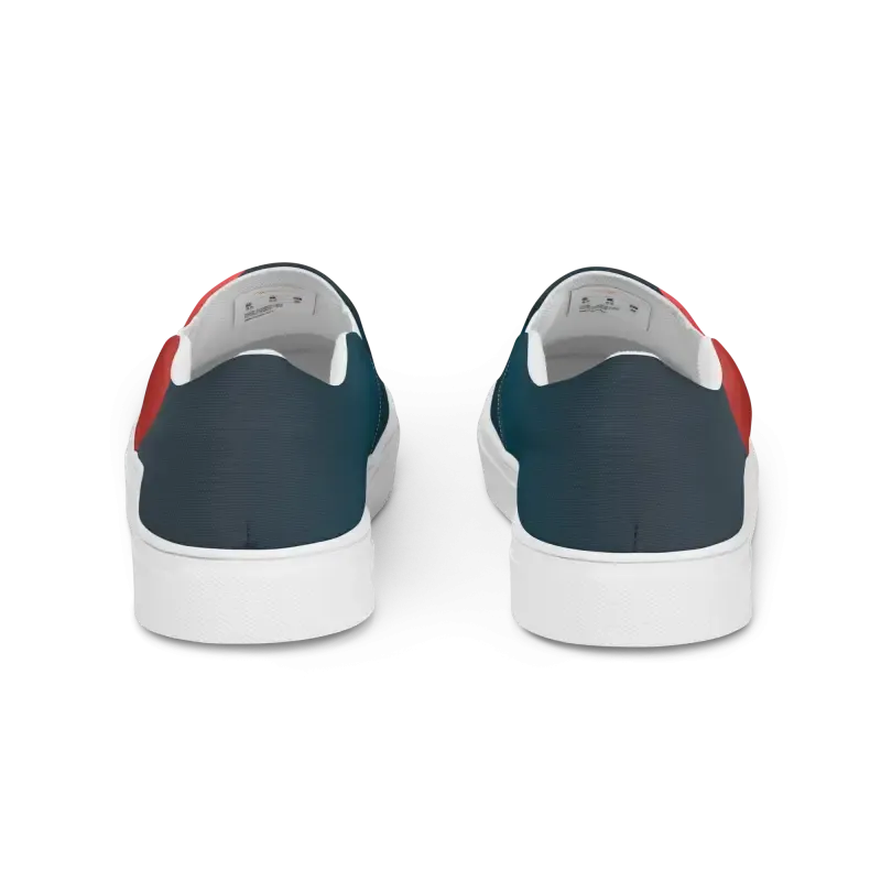 Vibrant Mens Canvas Shoes Bold Blue Pattern