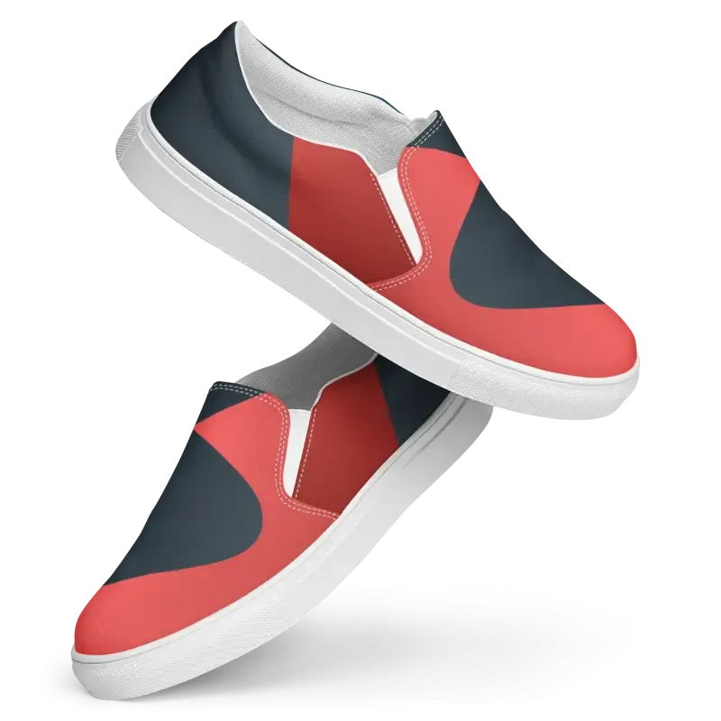 Vibrant Mens Canvas Shoes Bold Blue Pattern