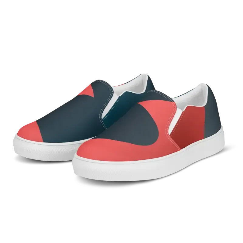 Vibrant Mens Canvas Shoes Bold Blue Pattern