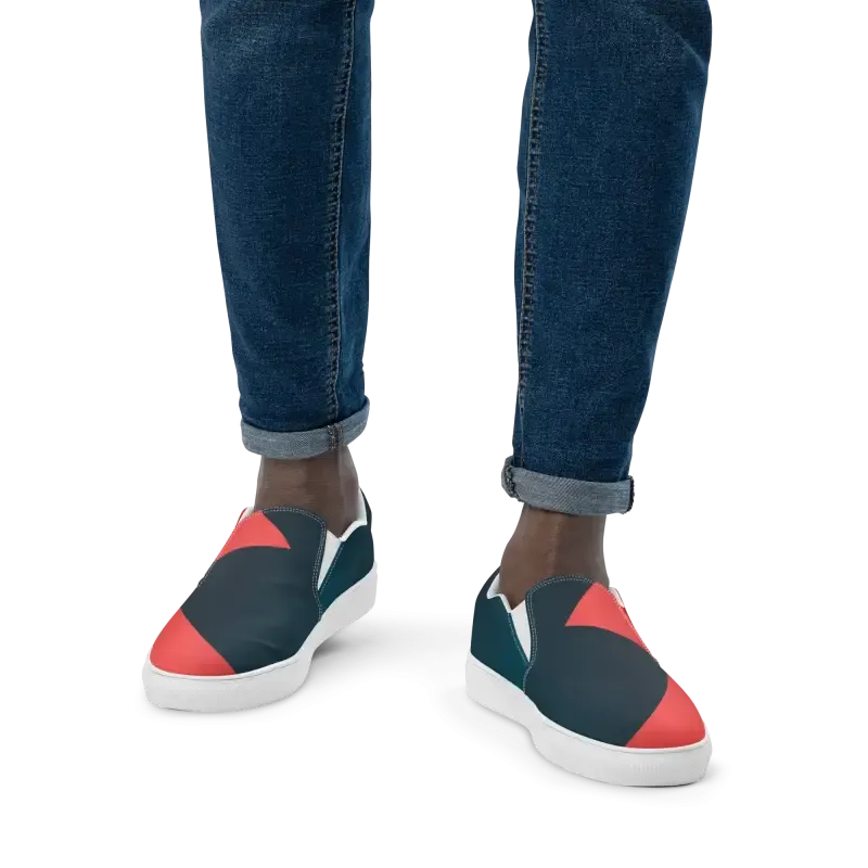 Vibrant Mens Canvas Shoes Bold Blue Pattern