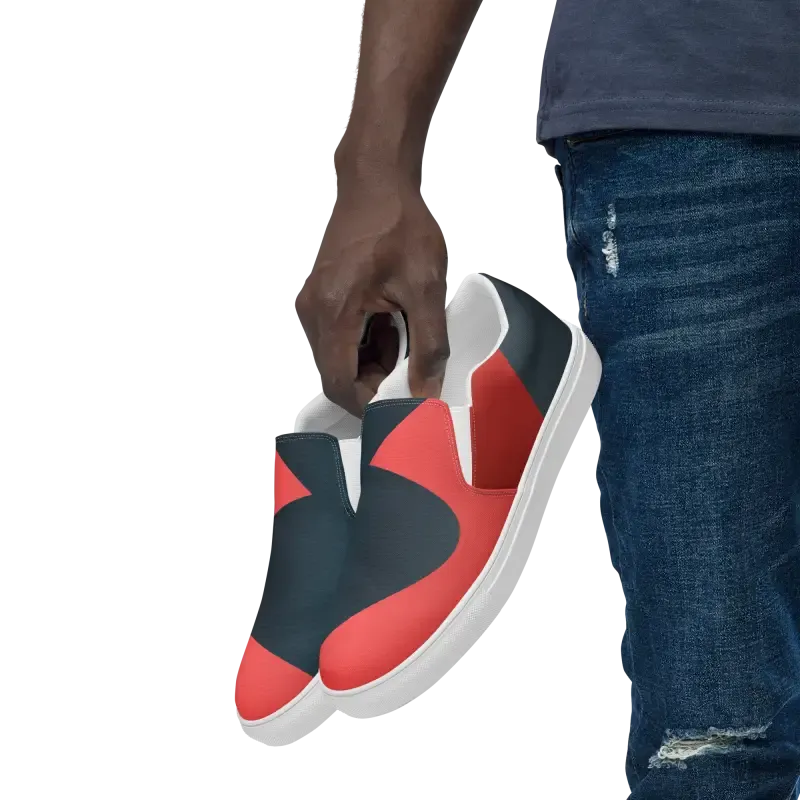 Vibrant Mens Canvas Shoes Bold Blue Pattern