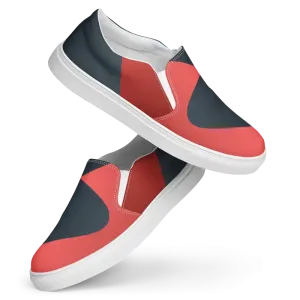 Vibrant Mens Canvas Shoes Bold Blue Pattern
