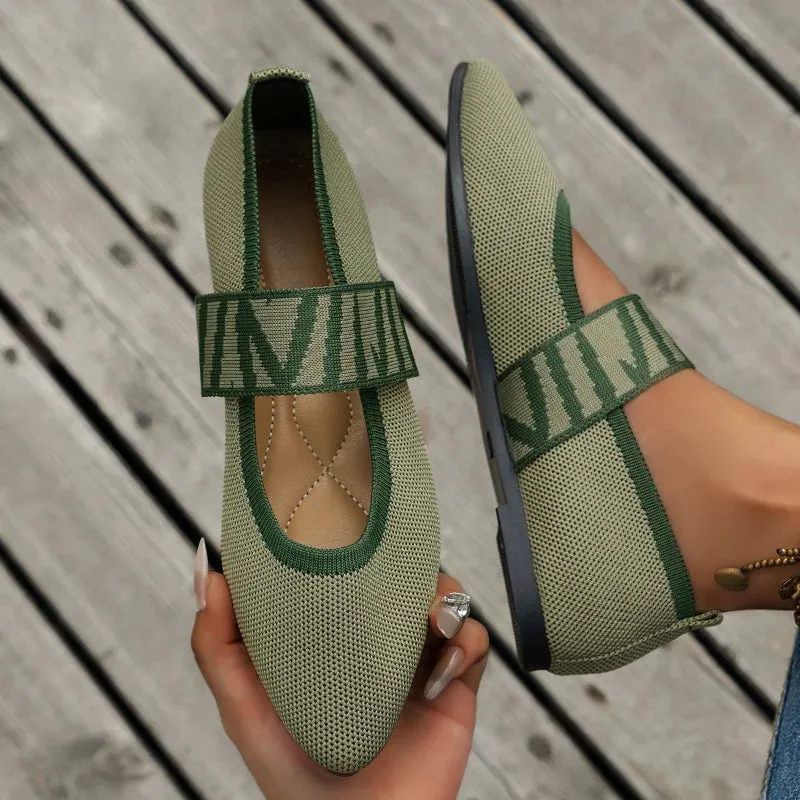 Women's Ballet Flats – Casual Low Heel Shoes, Elegant Pointed Toe Sneakers, Comfortable Barefoot Style, Socofy Offer