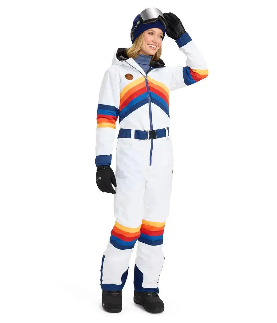 Women's Colorpop Powder Snow Suit - Retro Stripe Ski Suit