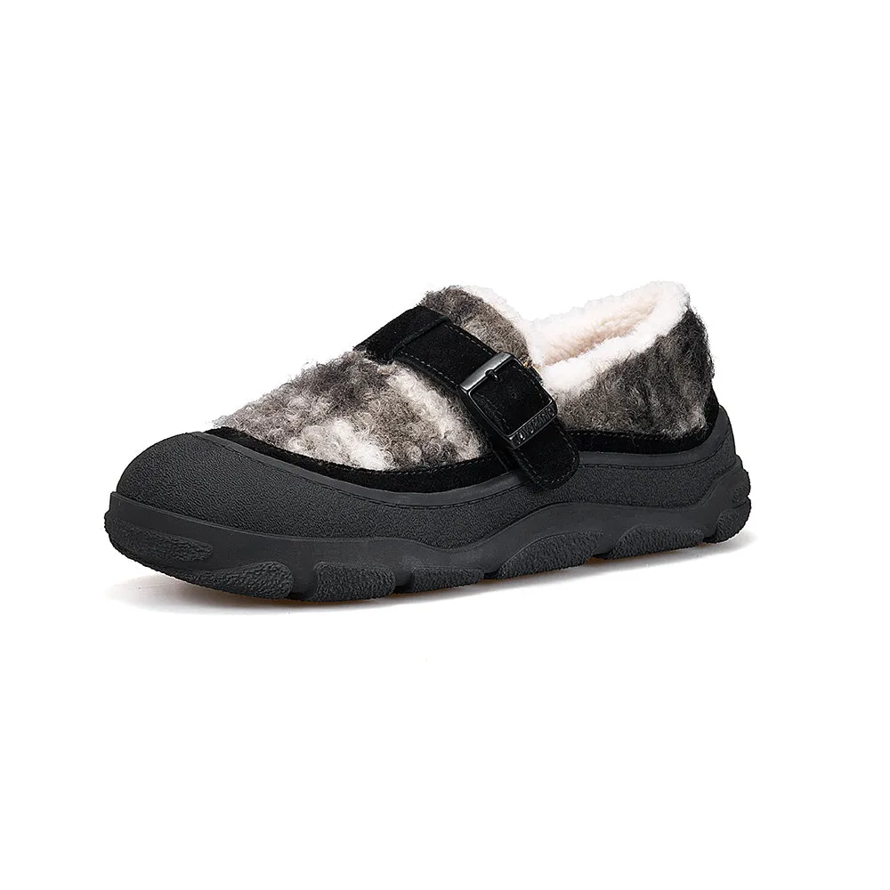 Women's Fur and Leather Slip-on Winter Ankle Boots-65926W