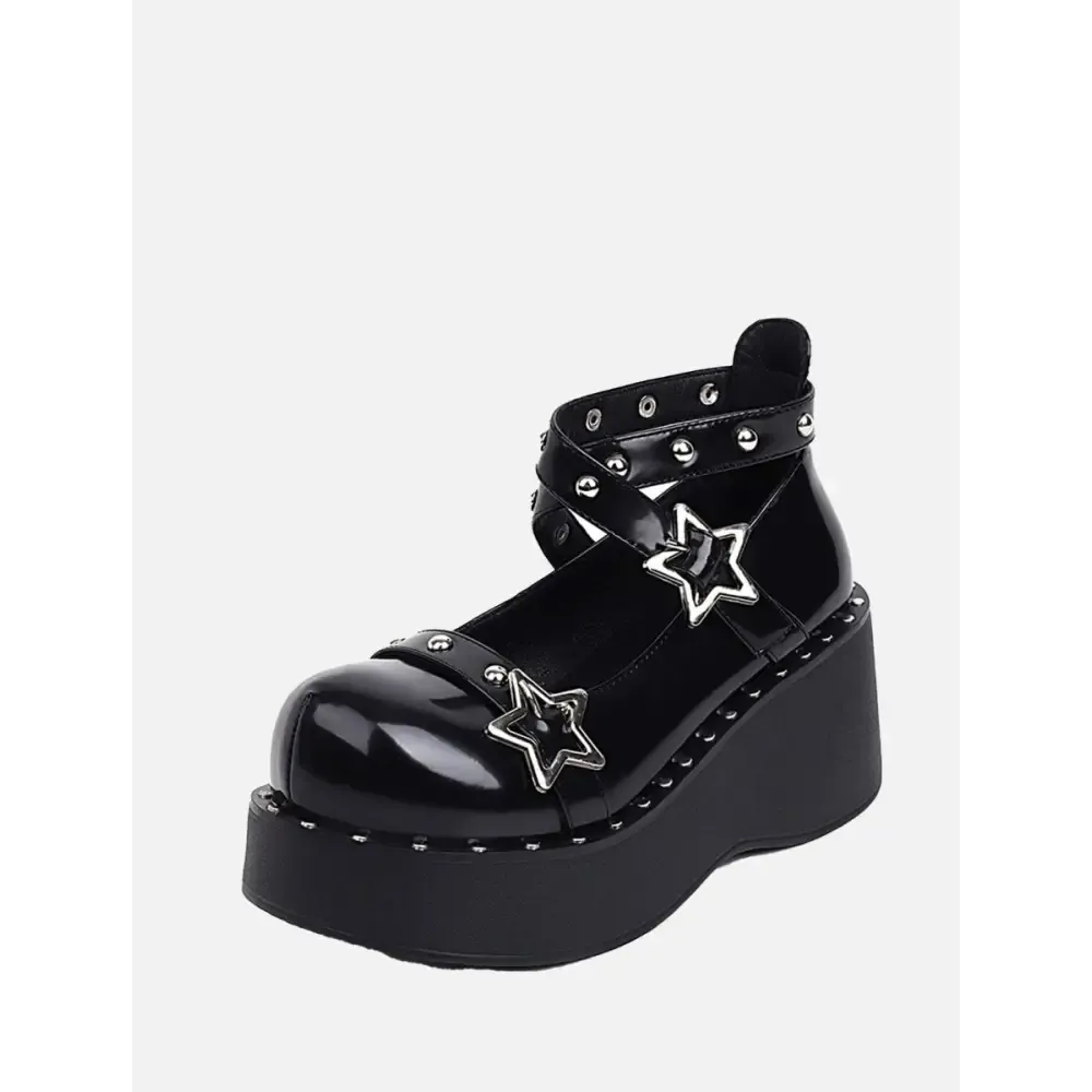 Y2K Platform Mary Janes in Black and Brown Suede for Stylish Women