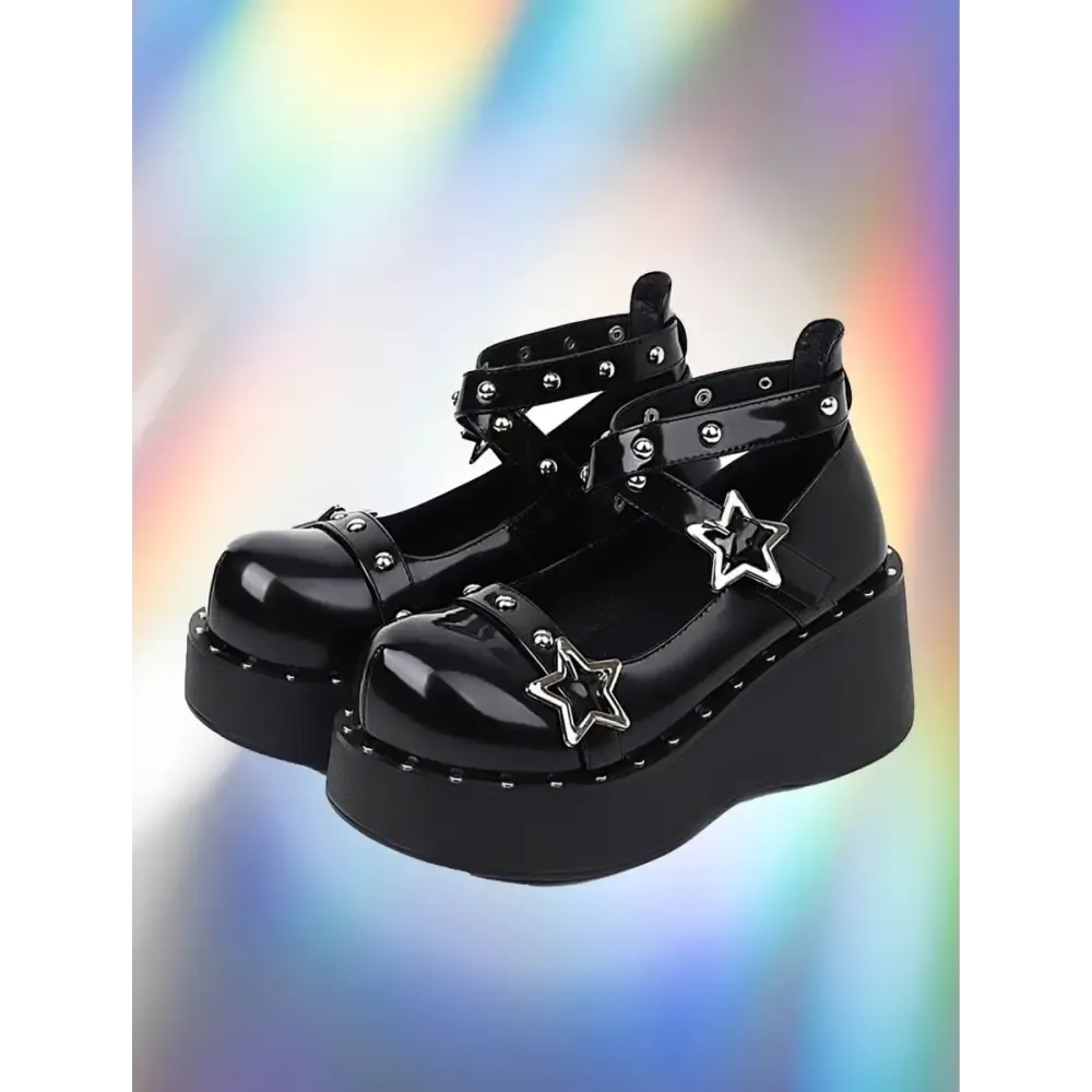 Y2K Platform Mary Janes in Black and Brown Suede for Stylish Women