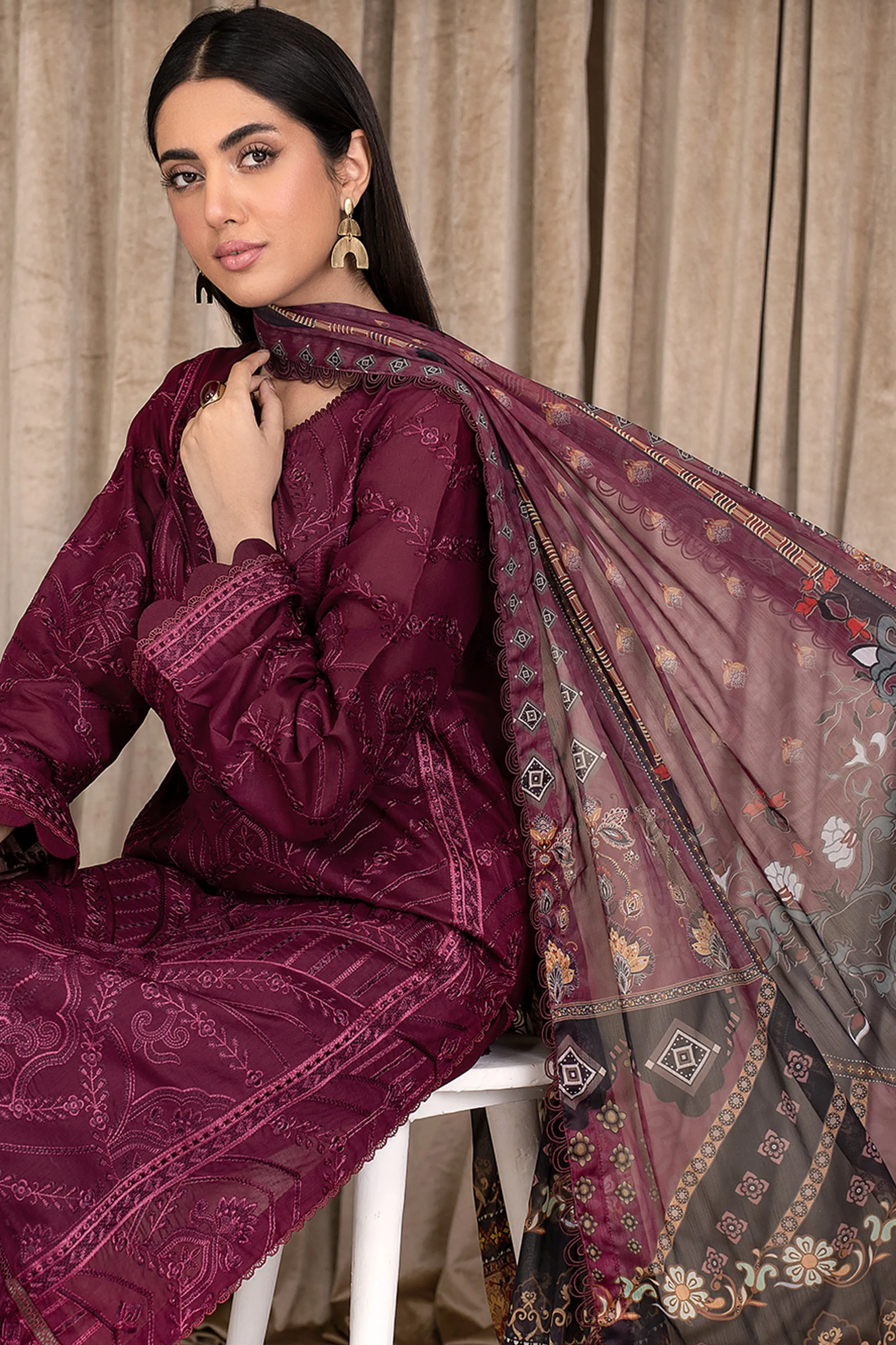 ZEL 01 Rose Wood| Zarif Unstitched Lawn | Eid Ul Adha Collection23