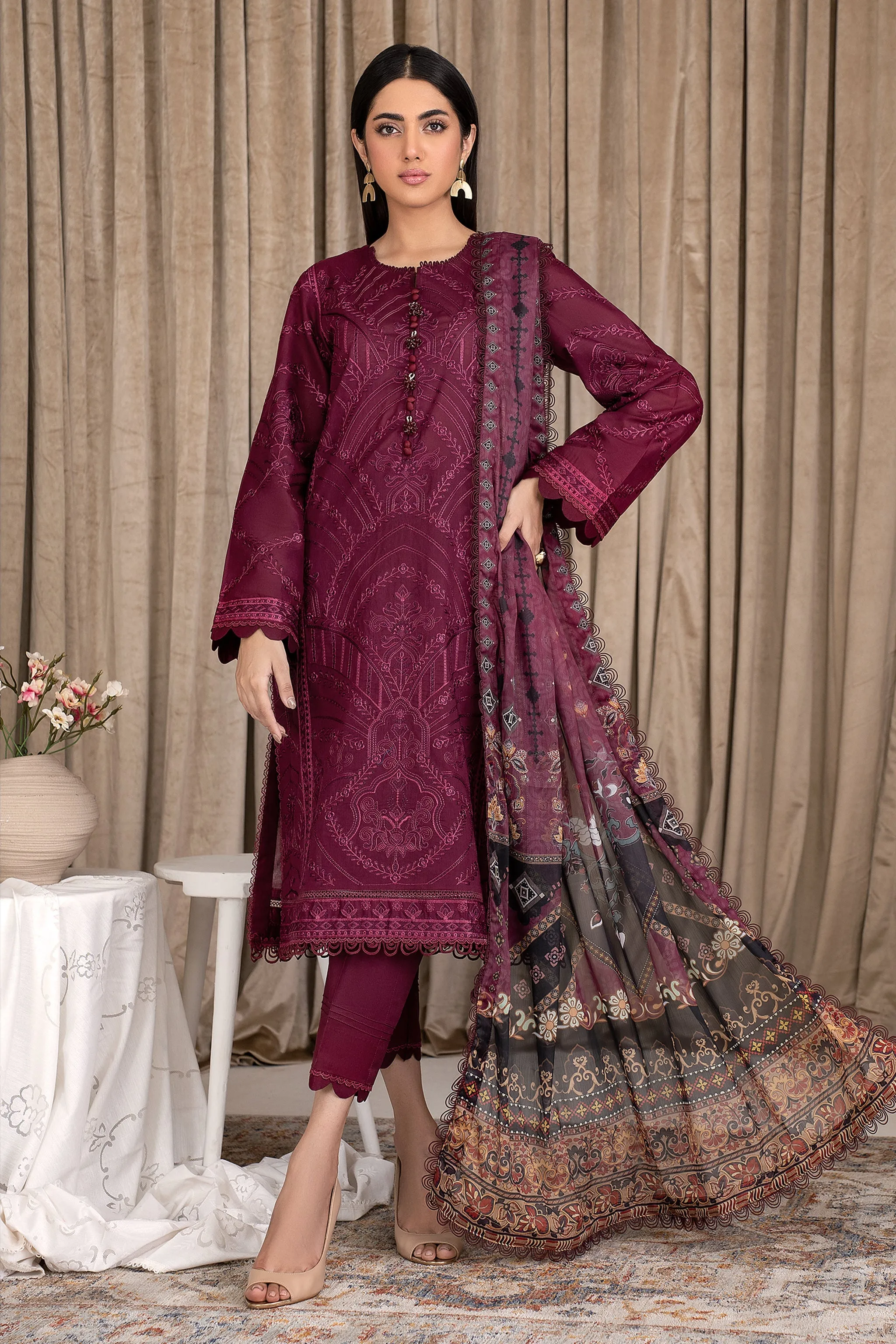 ZEL 01 Rose Wood| Zarif Unstitched Lawn | Eid Ul Adha Collection23