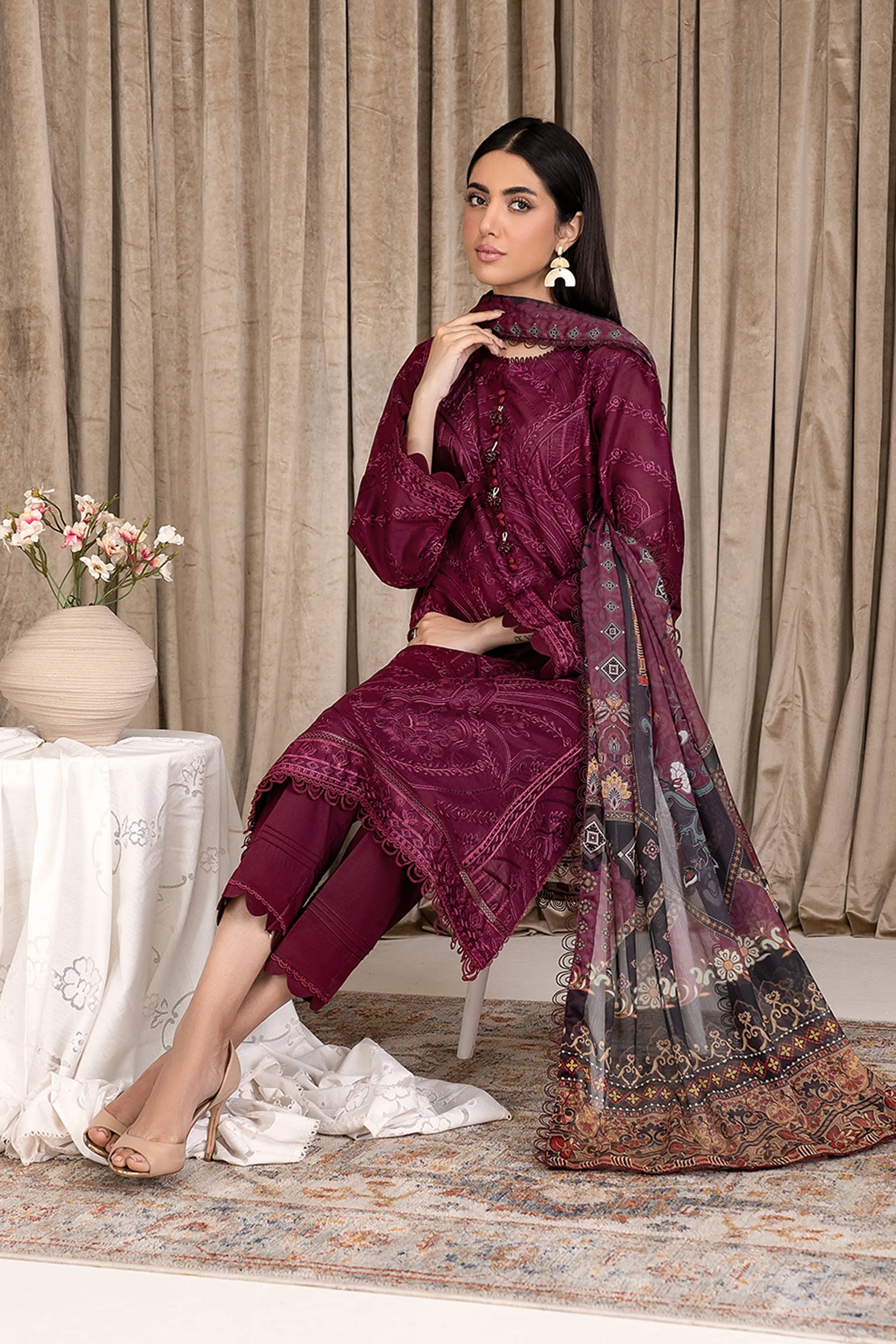 ZEL 01 Rose Wood| Zarif Unstitched Lawn | Eid Ul Adha Collection23